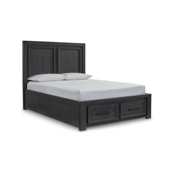 Ashley Foyland Panel Storage Bed In Black Brown
